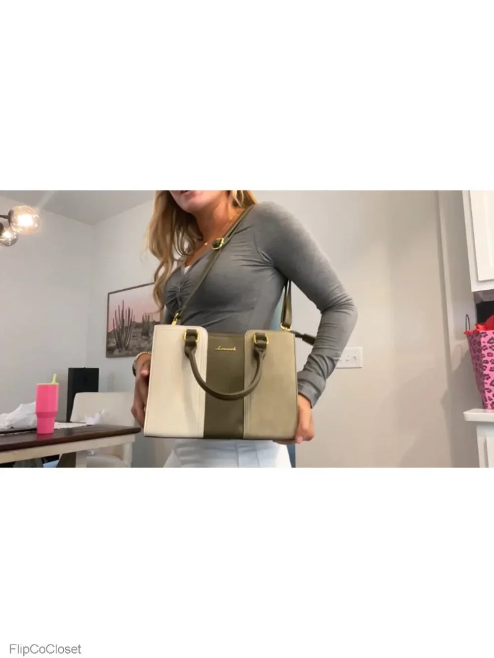 Vintage Faux Leather Satchel Crossbody Bag